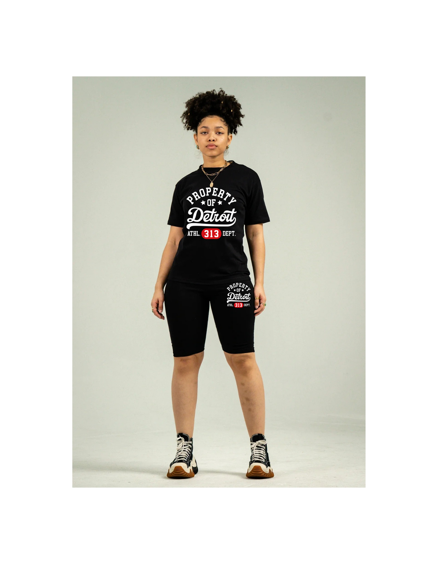 Property of Detroit Ladies Biker Short Set