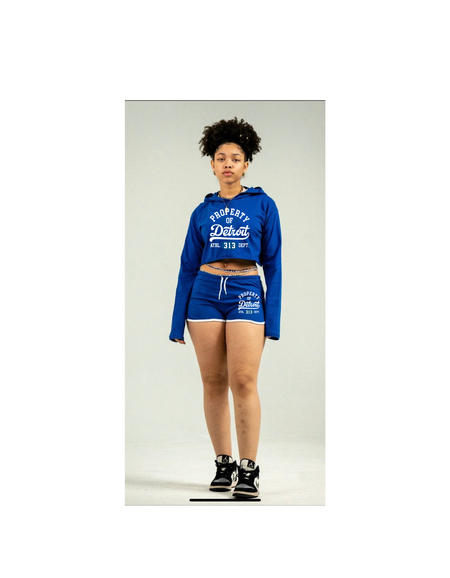 Property of Detroit Ladies Hoodie Short Set